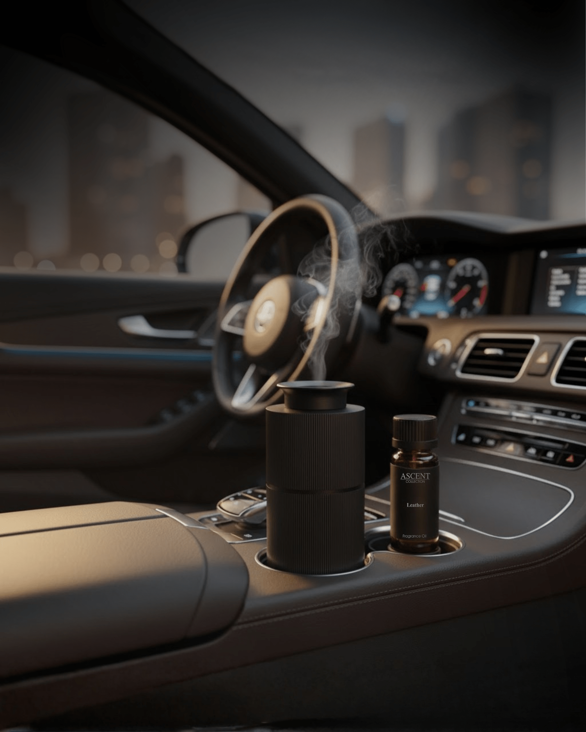 Scent Mini Diffuser Paired With 50ml Leather Essential Oil